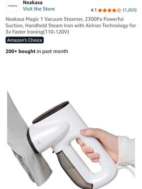 Neakasa Magic 1 Vacuum White Handheld viral Garment Steamer